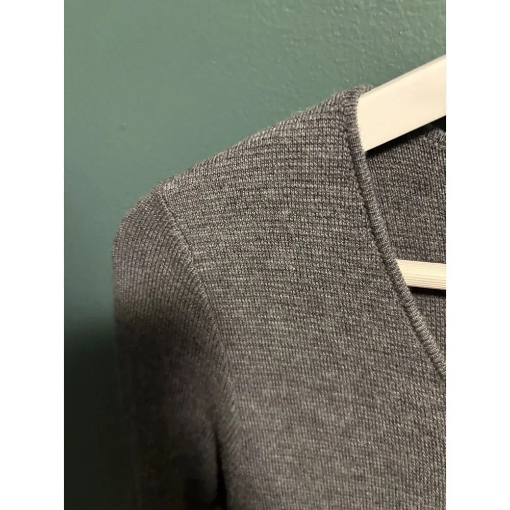 Talbots Dress Womens Size Small Gray Pure Merino Wool Long Sleeve